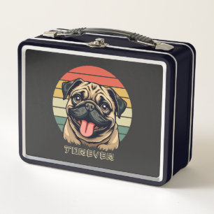 Love Pug Forever � Cute Pug Lover Design Metal Lunch Box