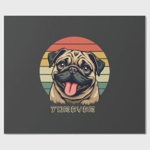 Love Pug Forever � Cute Pug Lover Design Wrapping Paper