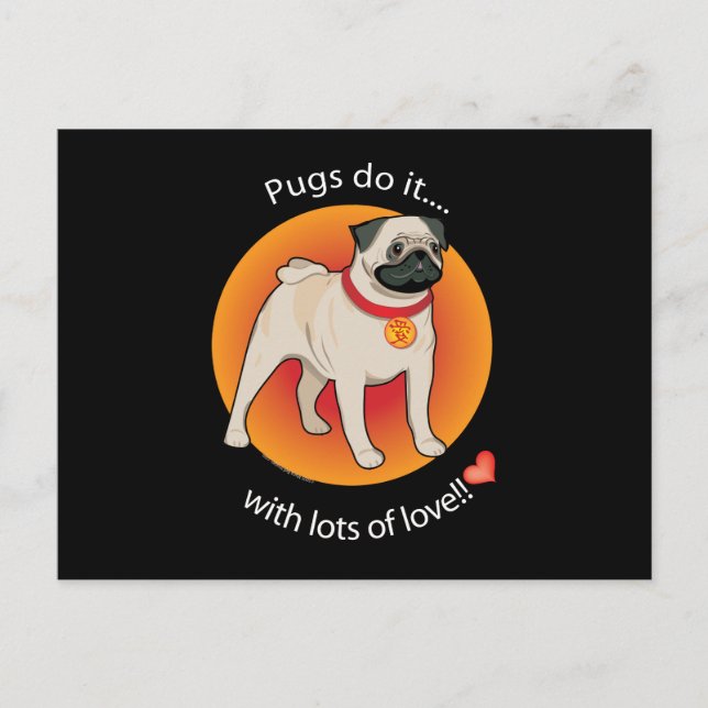 Love Pug Postcard (Front)