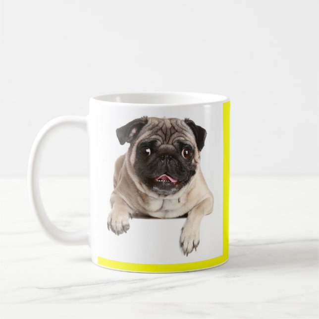 Love Pug  Puppy Dog Coffee Cup Mug (Left)