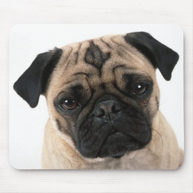 Love Pug Puppy Dog with Heart  Mousepad (Front)