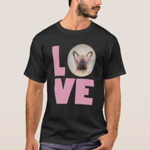 LOVE Pug wearing Heart Glasses Cute Pug Valentines T-Shirt