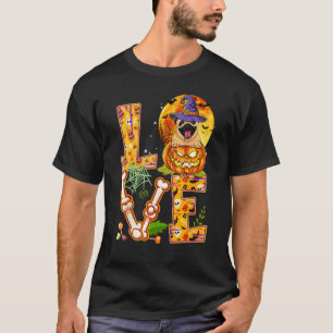 Love Pug Witch Pumpkin Scary Halloween Dog T-Shirt