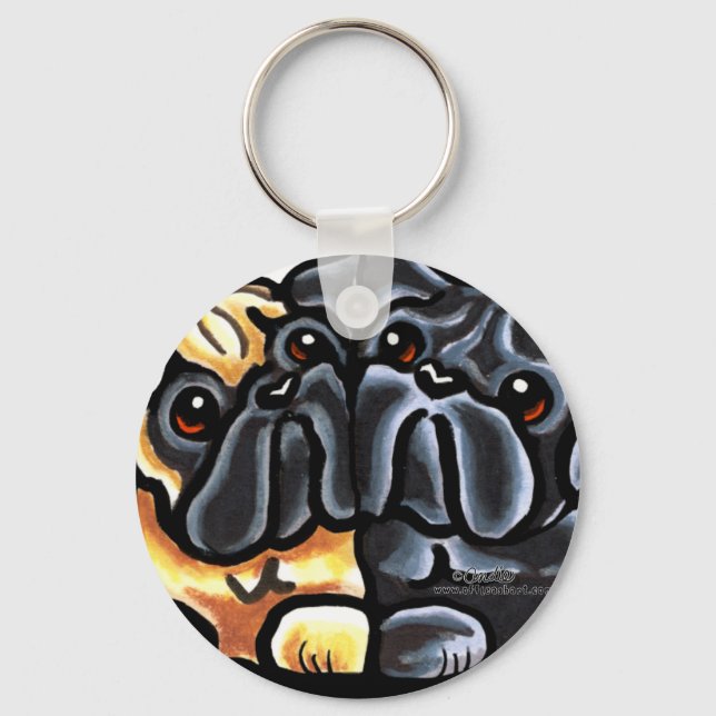 Love Pugs Key Ring (Front)