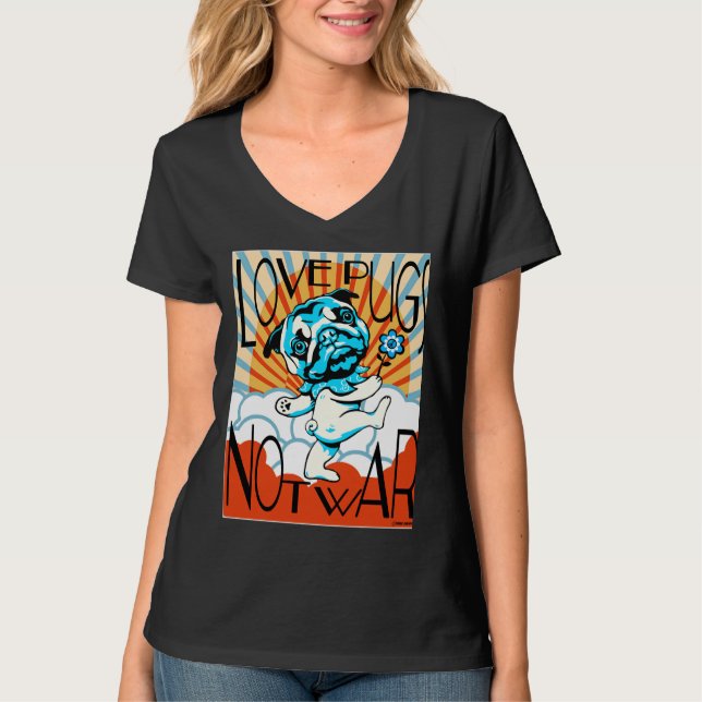 LOVE PUGS NOT WAR Classic T-Shirt 749 (Front)