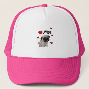 Love pugs trucker hat