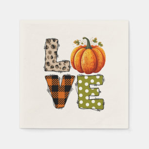 LOVE - Pumpkin and Fall Season Napkin