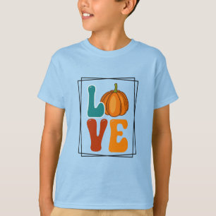Love, Pumpkin Fall Autumn Boy T-Shirt