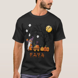 Love pumpkin gnomes Yaya halloween gift for grandm T-Shirt