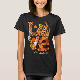 LOVE Pumpkin Leopard SPED Teacher Life Fall Thanks T-Shirt