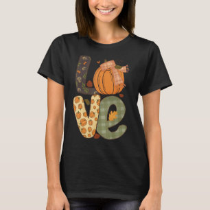 Love Pumpkin Plaid Fall Autumn Family Pajama Thank T-Shirt