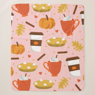 love pumpkin spice pink sherpa blanket