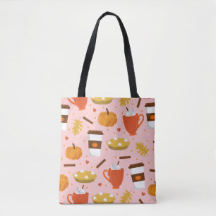 love pumpkin spice pink tote bag