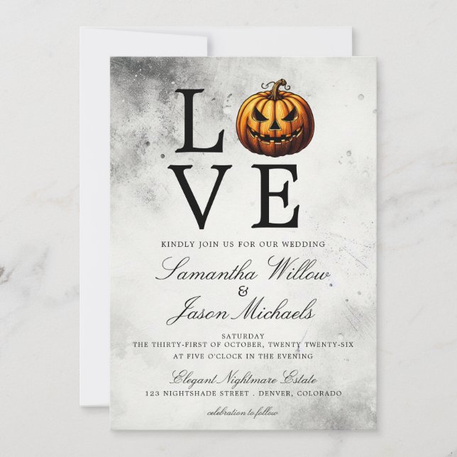 Love Pumpkin Wedding Invitation (Front)