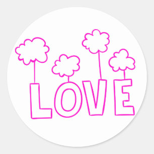 Love Purple And White Clouds Balloons Wedding Classic Round Sticker