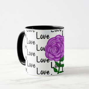 Love Purple Flower Mug