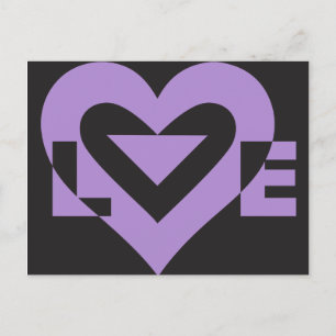 Love Purple on Black Postcard