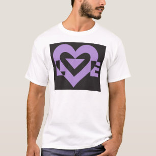 Love Purple on Black T-Shirt
