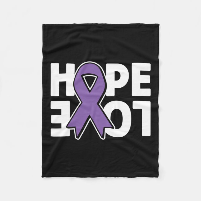 Love Purple Ribbon Alzheimerheimer´s Awareness  Fleece Blanket (Front)