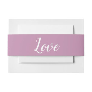 Love Purple Wedding Party Invitation Belly Band