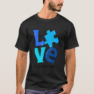 Love Puzzle Piece Autism Auntie Autism Awareness T-Shirt