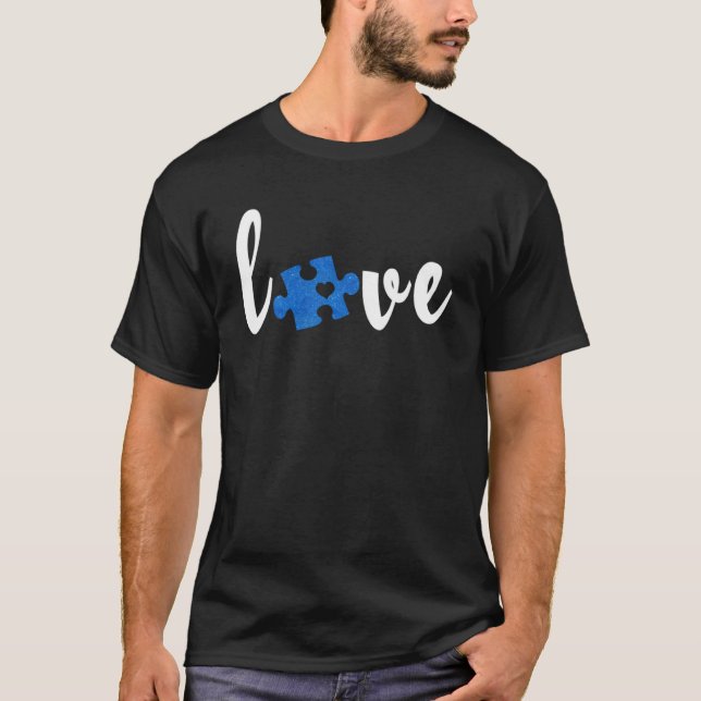 LOVE Puzzle Pieces Heart Autism Awareness     1 T-Shirt (Front)