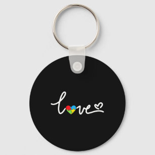 Love Puzzle Pieces Heart Autism Awareness Gifts Key Ring