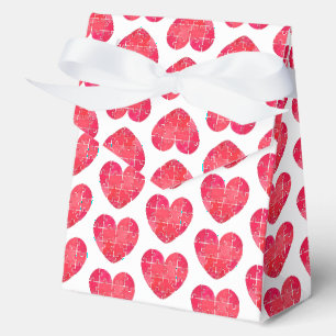 Love puzzle solved, red puzzle heart favour box