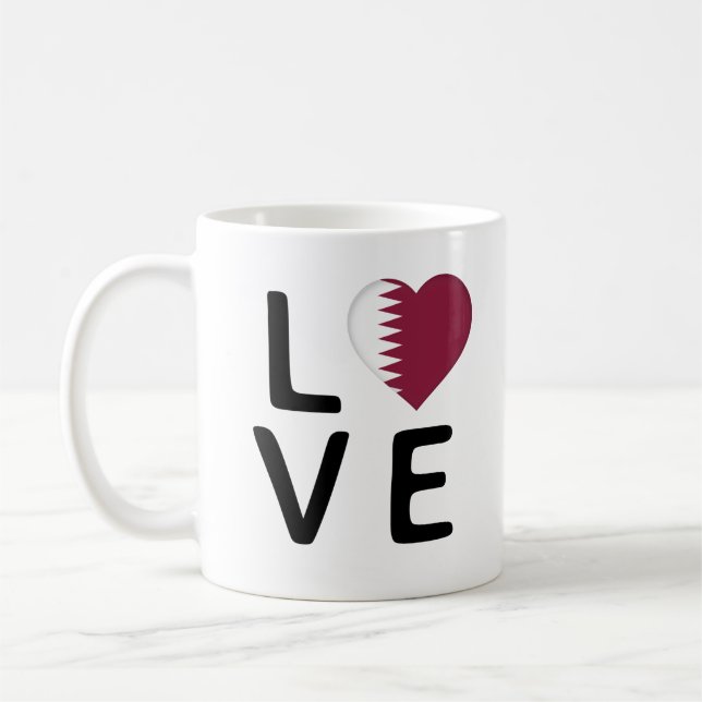 Love - Qatar Flag Coffee Mug (Left)
