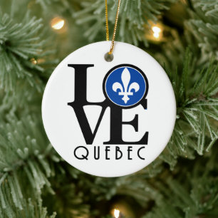 LOVE Quebec Ceramic Tree Decoration