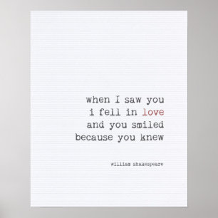 Love quote art typography Shakespeare Poster