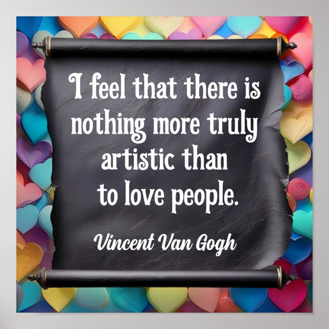 LOVE Quote - art -VINCENT VAN GOGH Poster (Front)