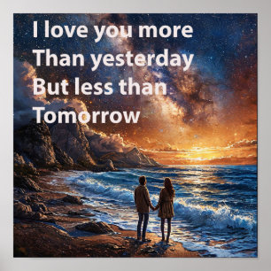 🌊 Love Quote Couple Ocean Romantic Valentine Wall Poster