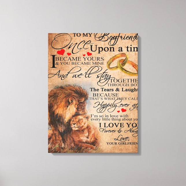 Love Quote For Boyfriend, Boyfriend Birthday Gift Canvas Print (Front)
