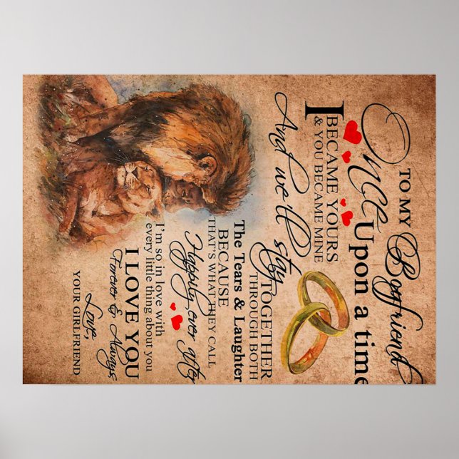 Love Quote For Boyfriend, Boyfriend Birthday Gift Poster (Front)