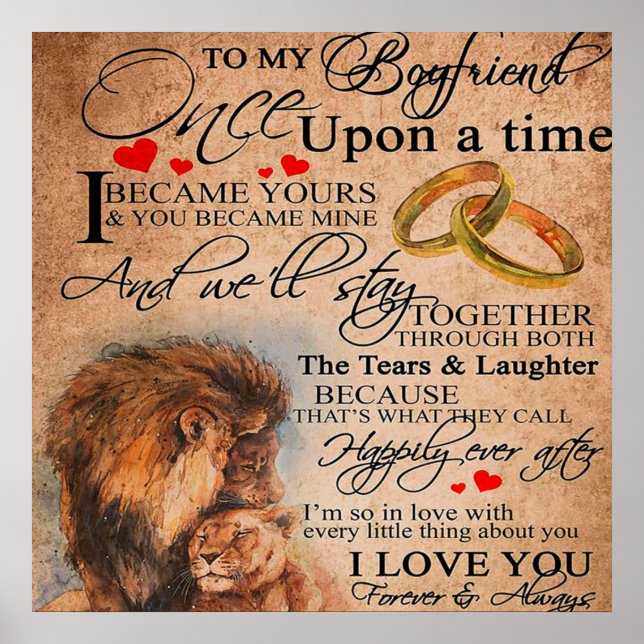 Love Quote For Boyfriend, Boyfriend Birthday Gift Poster (Front)