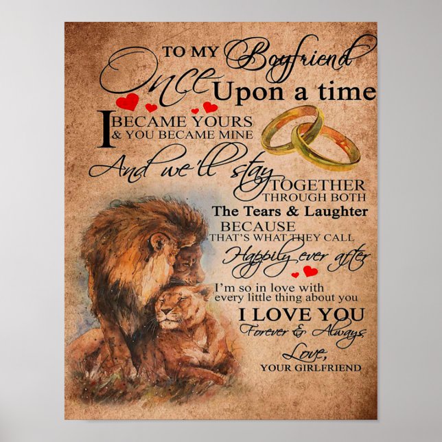 Love Quote For Boyfriend, Boyfriend Birthday Gift Poster (Front)