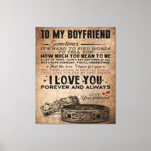Love Quote For Boyfriend   Cute Boyfriend Gift Canvas Print