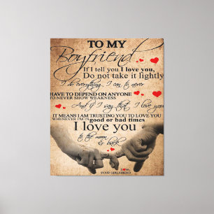 Love Quote For Boyfriend   Cute Boyfriend Gift Canvas Print