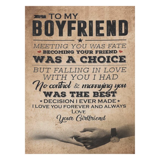 Love Quote For Boyfriend | Cute Boyfriend Gift Tablecloth (Front)