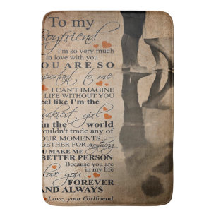 Love Quote For Boyfriend Funny gift for him Bath Mat
