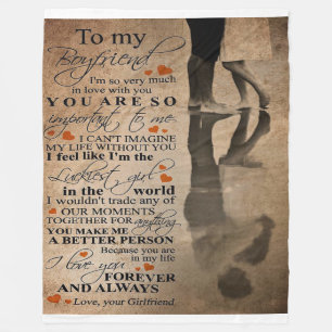 Love Quote For Boyfriend   Funny gift for him Fleece Blanket