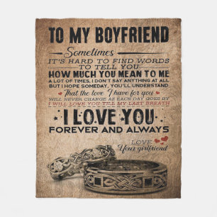 Love Quote For Boyfriend   Funny Quotes Present Fleece Blanket