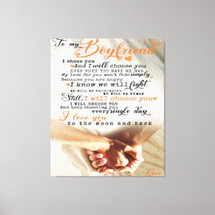 Love Quote For Boyfriend Gift for husband, bf Canvas Print