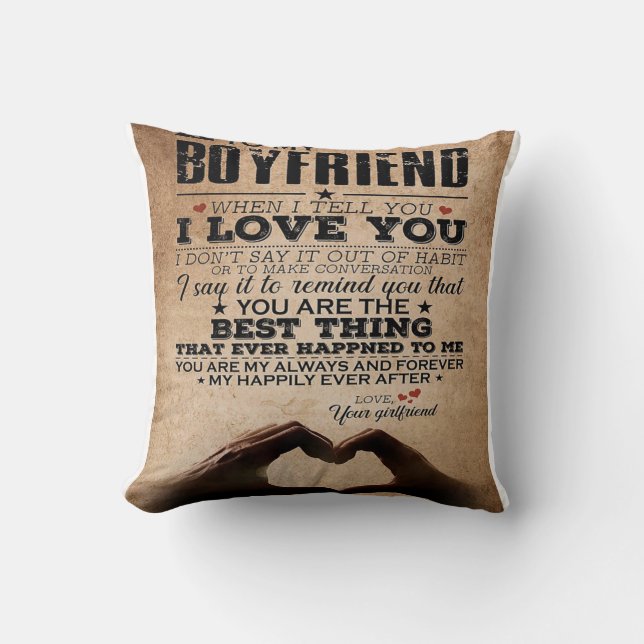 Love Quote For Boyfriend | Gift for husband, bf Cushion (Front)