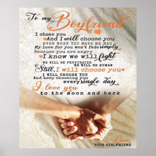 Love Quote For Boyfriend   Gift for husband, bf Poster