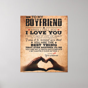 Love Quote For Boyfriend, Husband Love Birthday Canvas Print