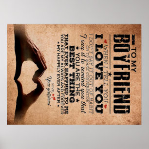 Love Quote For Boyfriend, Husband Love Birthday Poster