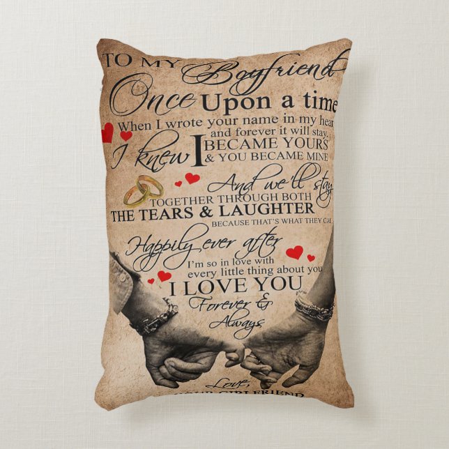 Love Quote For Boyfriend | Lovely Quotes Gift Decorative Cushion (Front(Vertical))