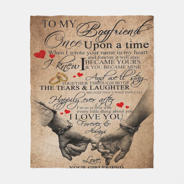 Love Quote For Boyfriend | Lovely Quotes Gift Fleece Blanket (Front)